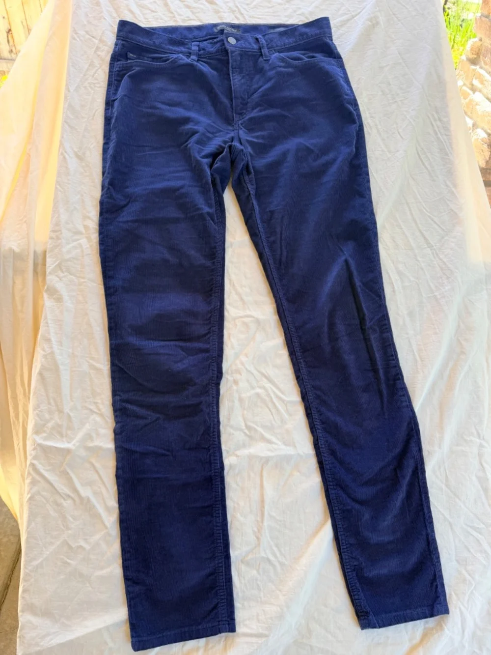 Men's Banana Republic Traveler Corduroy Pants Navy Skinny Fit 32x36